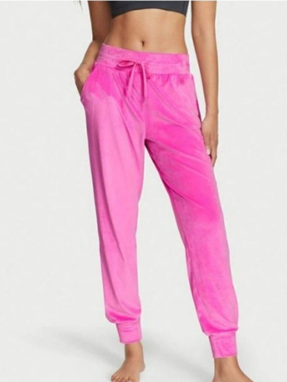 ❤️ NWOT! VICTORIA'S SECRET ON POINT HIGH RISE VELOUR SOFT JOGGERS, BARBIE PINK